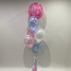 18th Deco Bubble Bouquet (Pink, Blue & White)