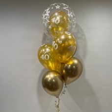 40th Deco Double Bubble Bouquet (Gold Theme)