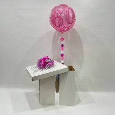 Pink Sparkling 60 Deco Bubble Balloon in a Box